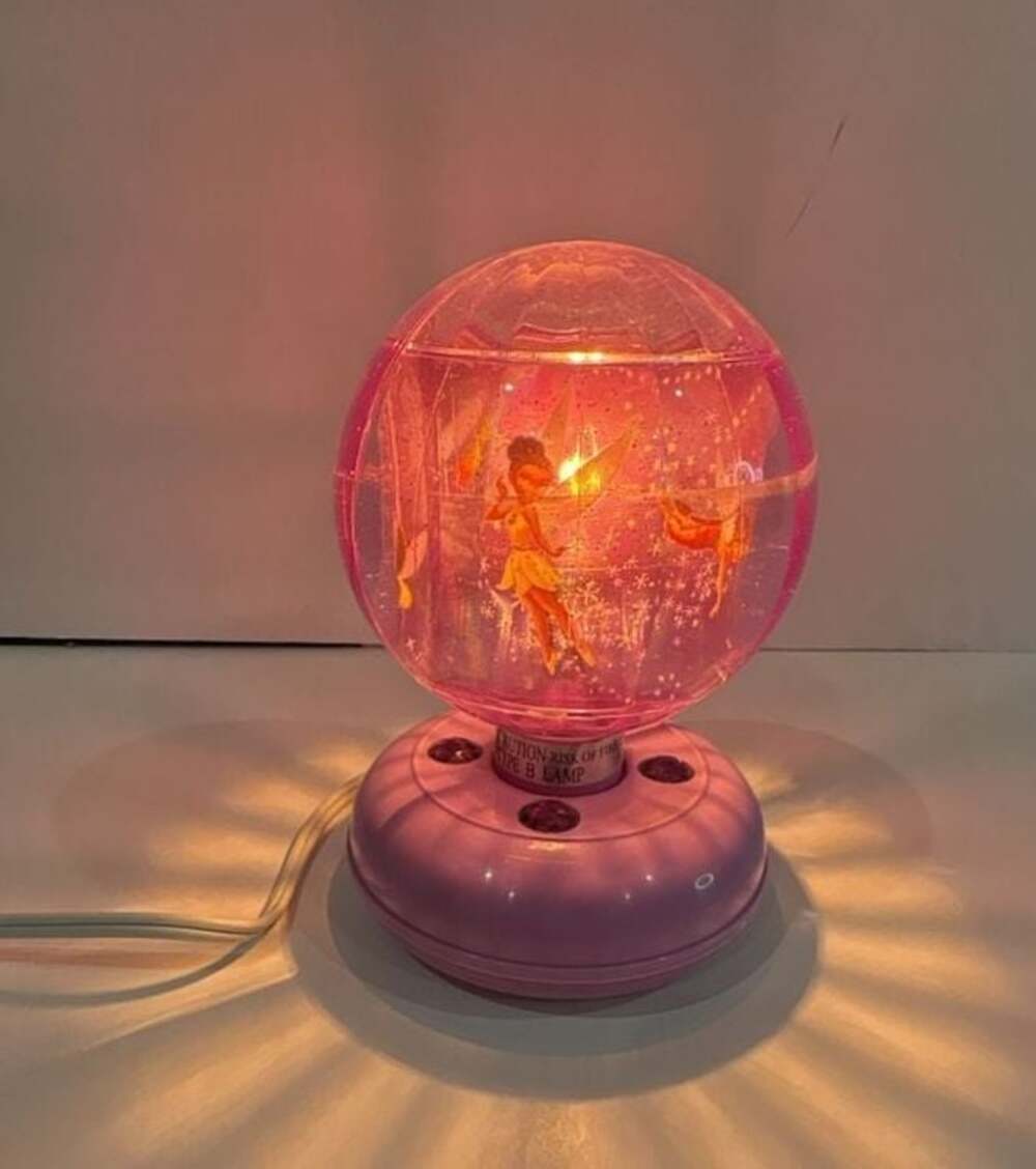 2005 Disney Tinker Bell Revolving Motion Disco Ball Night Light Lamp